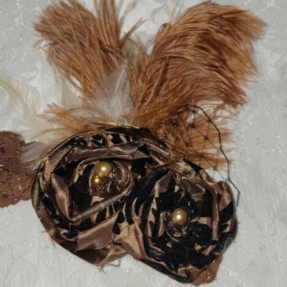 Etsy-Made Rosette Fascinator/Headband - Picture 4 of 11